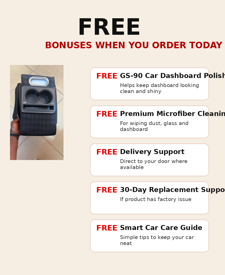 free dashboard polish and car care bonuses